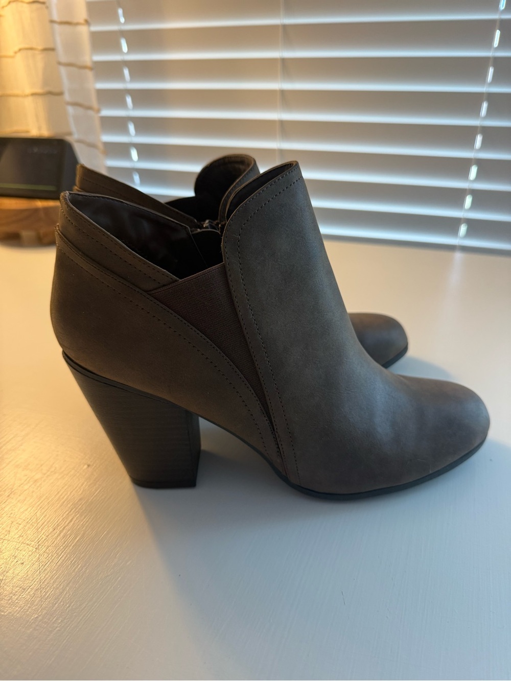 Fergalicious Women's Brown Block Heel Ankle Booties